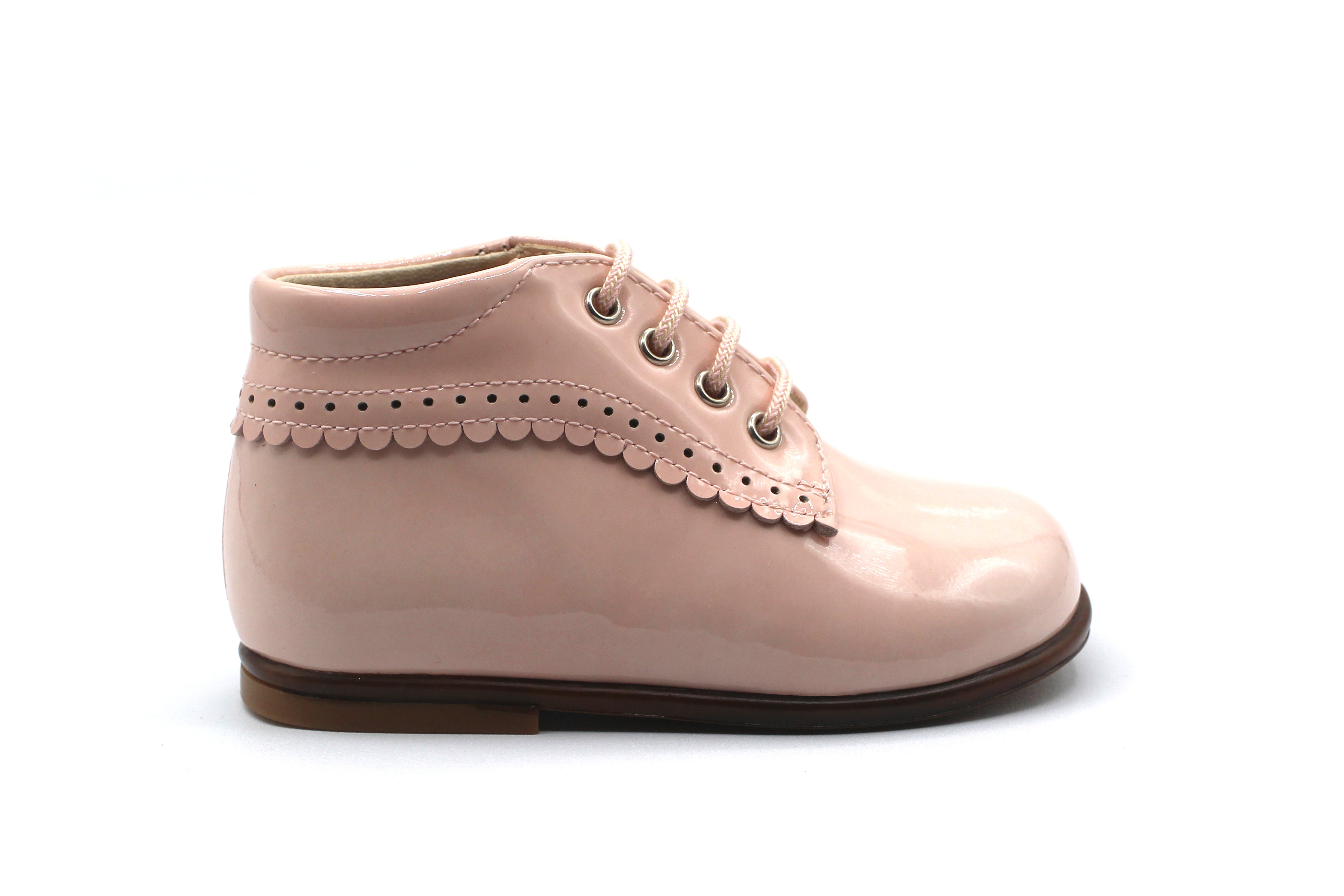 Beberlis Soft Pink Patent Baby Bootie