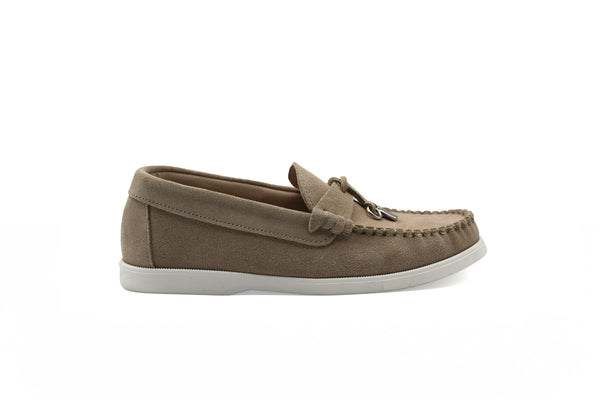 Gravitas Taupe Charm Suede Loafer